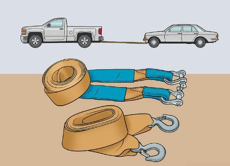 how to recover a car with a tow strap